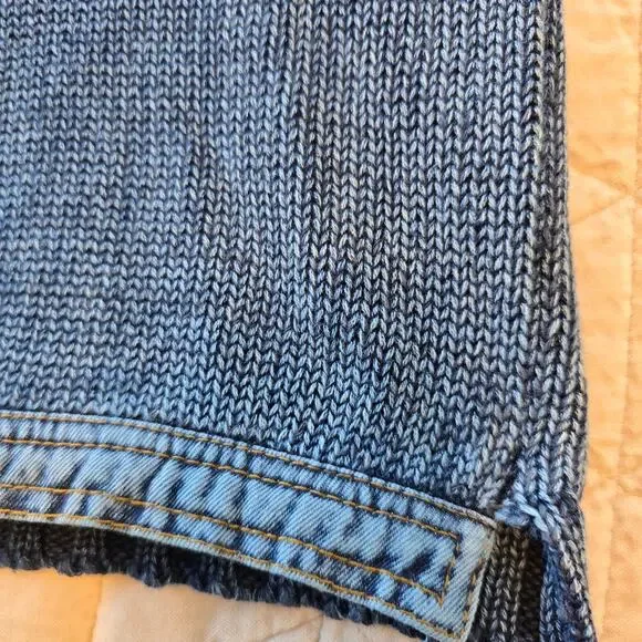 PBJ Blues Denim Sweater Vest Women's XL Indigo Casual Festival Coastal Summer - Picture 11 of 13